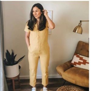 Madewell Yellow Shortsleeved Coverall Jumpsuit